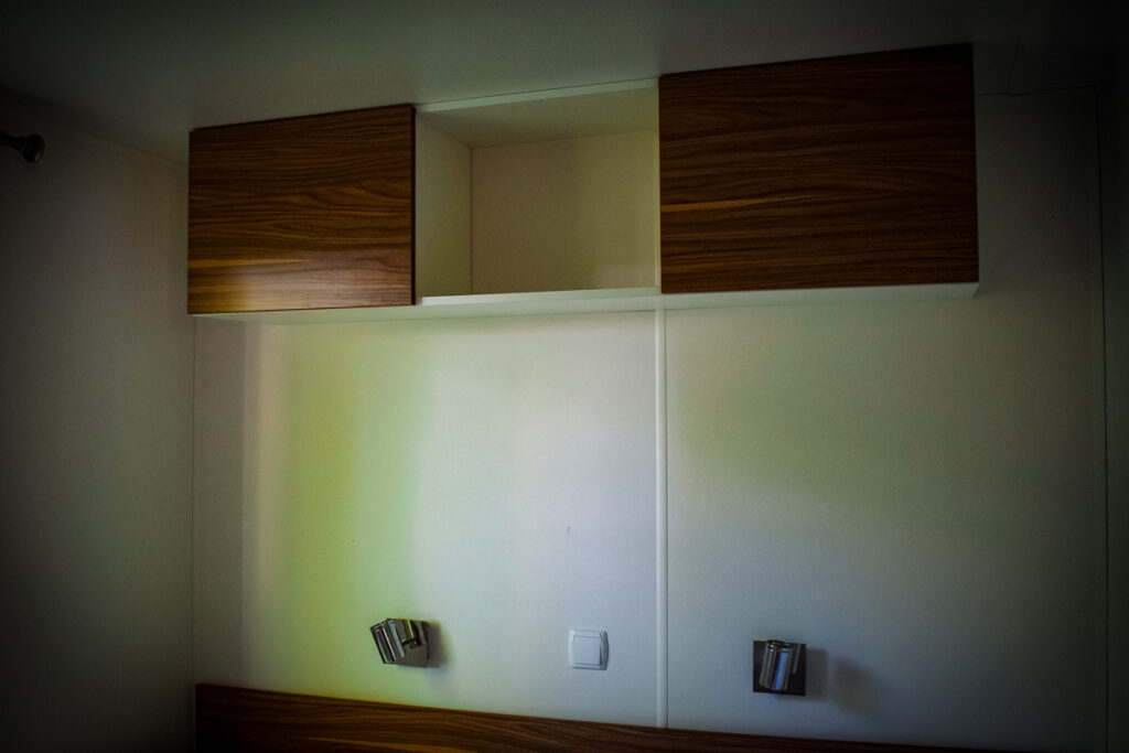 storage cupboards in the avant or azure plus twin room at sequoia park with eurocamp