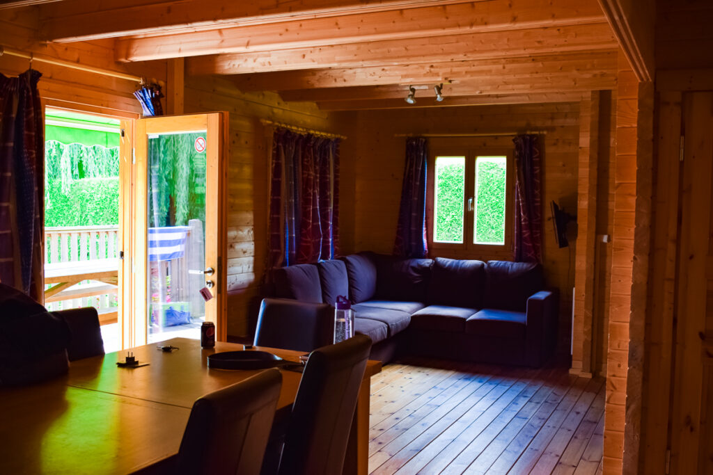 Living Area in 4 bed villa lodge at la croix du vieux pont berny riviere with eurocamp