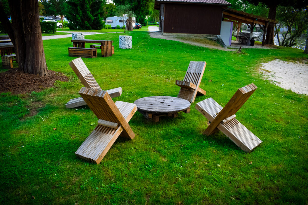 communal bbq area at camping des ribieres in confolens