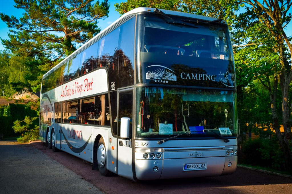 The bus for the excursions to paris and disneyland at La Croix du vieux pont berny riviere france (18)