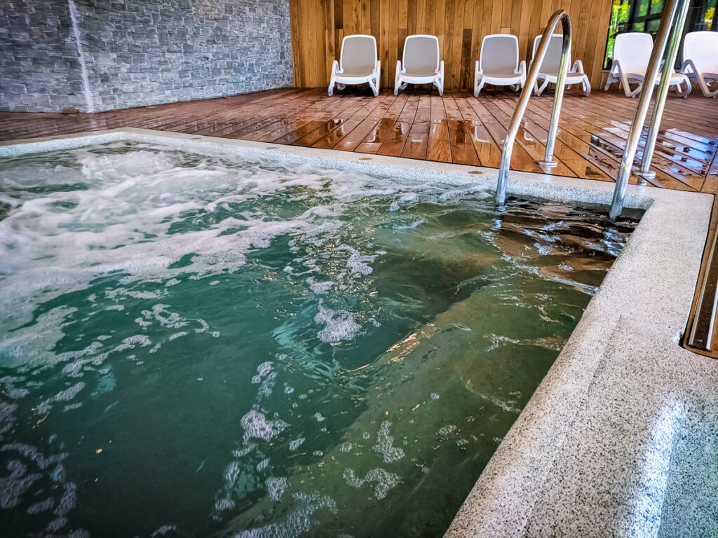 the indoor pool and spa at sequoia parc