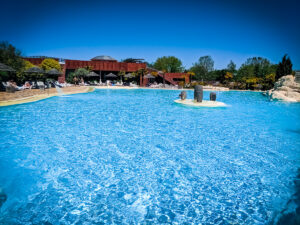 the outdoor unheated pool at sequoia parc campsite