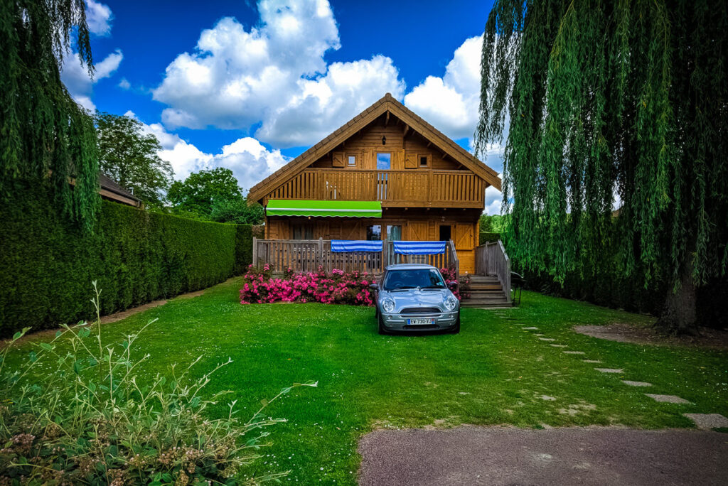 the view of our beautiful 4 bedroom villa lodge at La Croix du vieux pont berny riviere france (69)