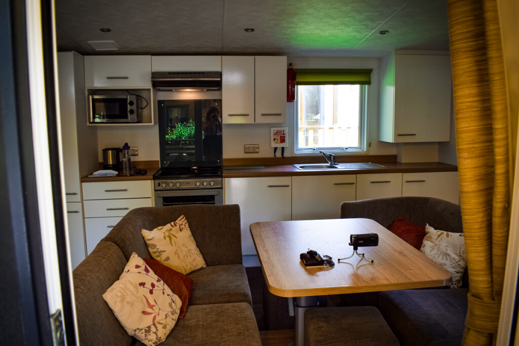 open plan living area in the aspect mobile home at la garangeoire