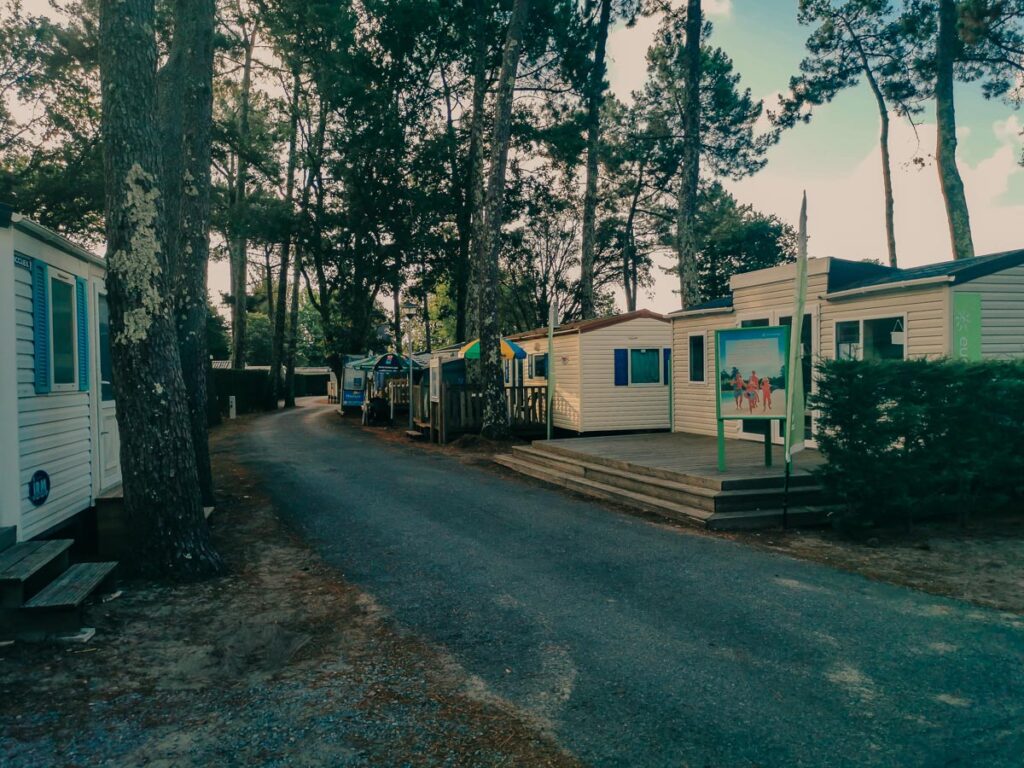 Eurocamp reception at camping le vieux port by Resasol in Messanges, Landes department, France