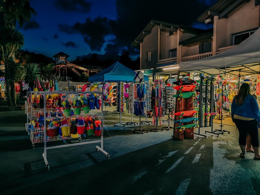 Gift shop at camping le vieux port by Resasol in Messanges, Landes department, France