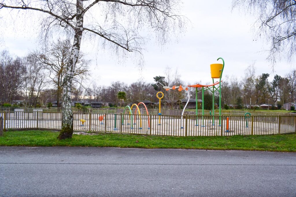 Splash park and pool area at Camping lac de Bordeaux from yelloh Village