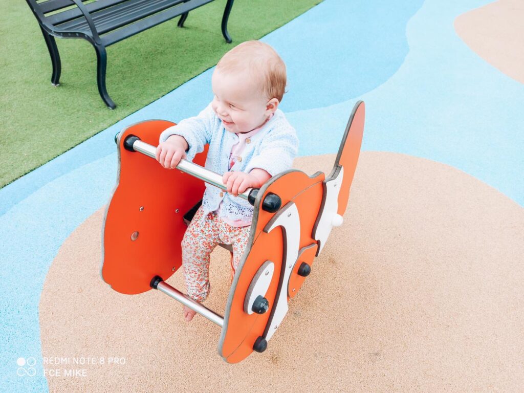 baby in the play park At Des Menhirs Campsite in Carnac (26)