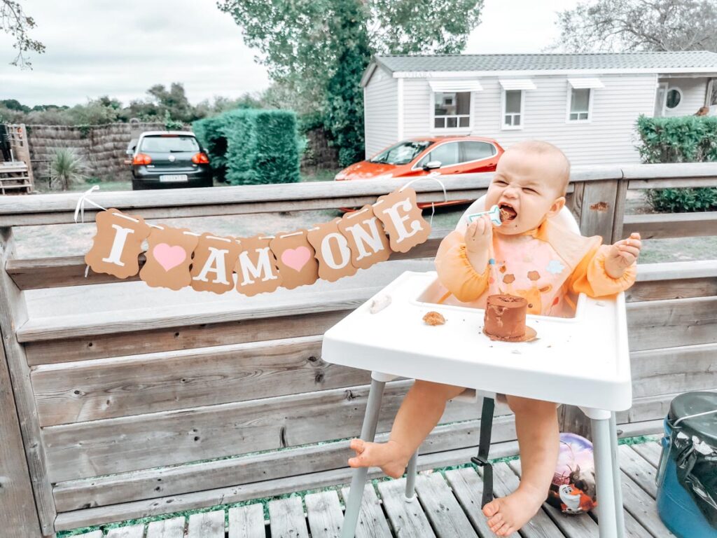 Babys 1st birthday during our holiday at camping des menhirs