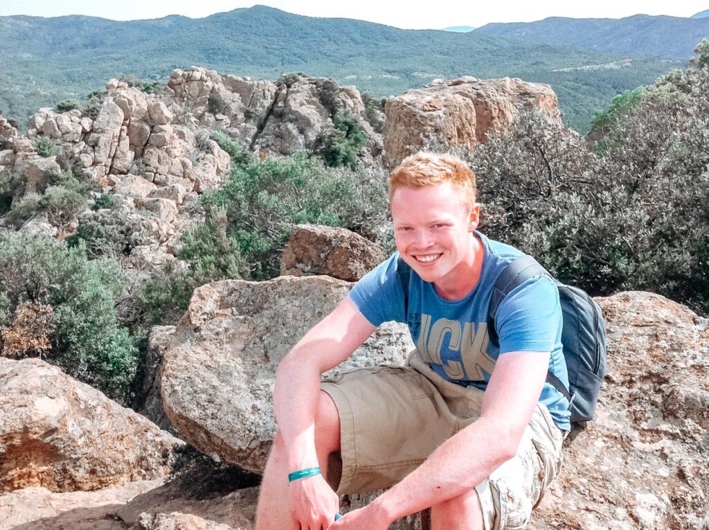 Mike sat at the top of Roquebrune in Var,France