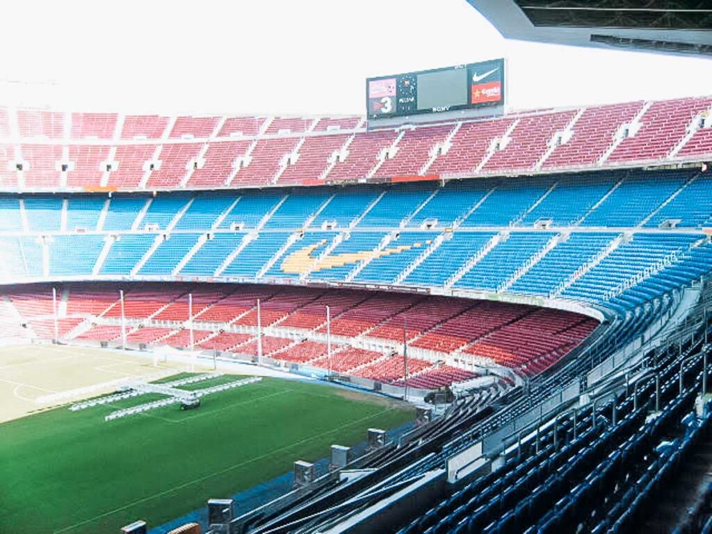 Camp Nou in Barcelona a photo of the stadium for things to do in Barcelona