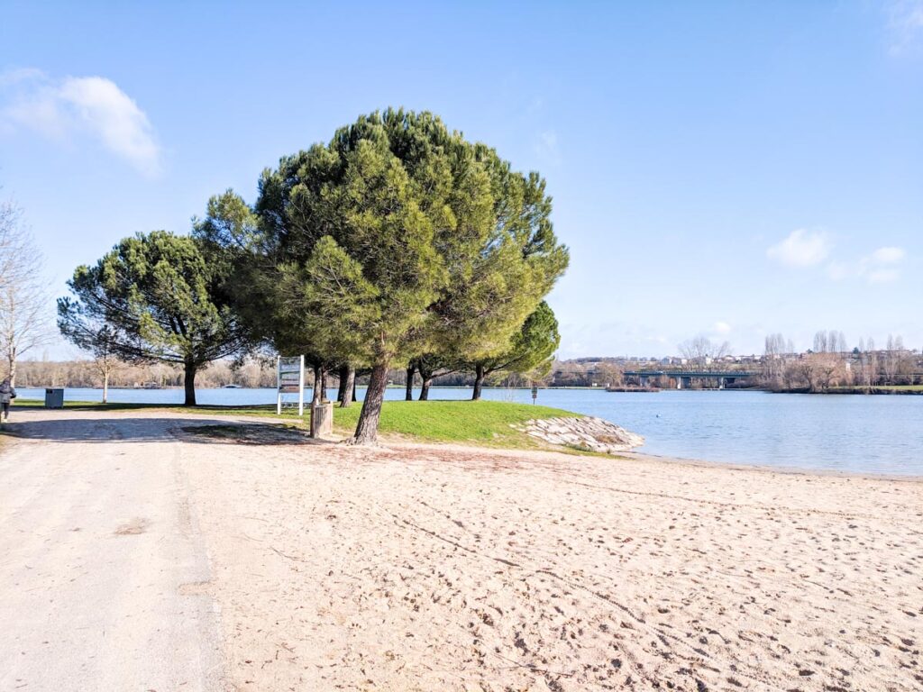 Lake near Angouleme with trees and blue water