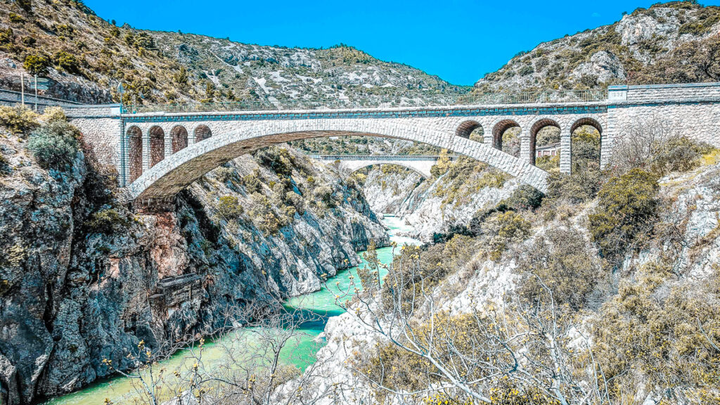 pont du diable bridge over the herault river