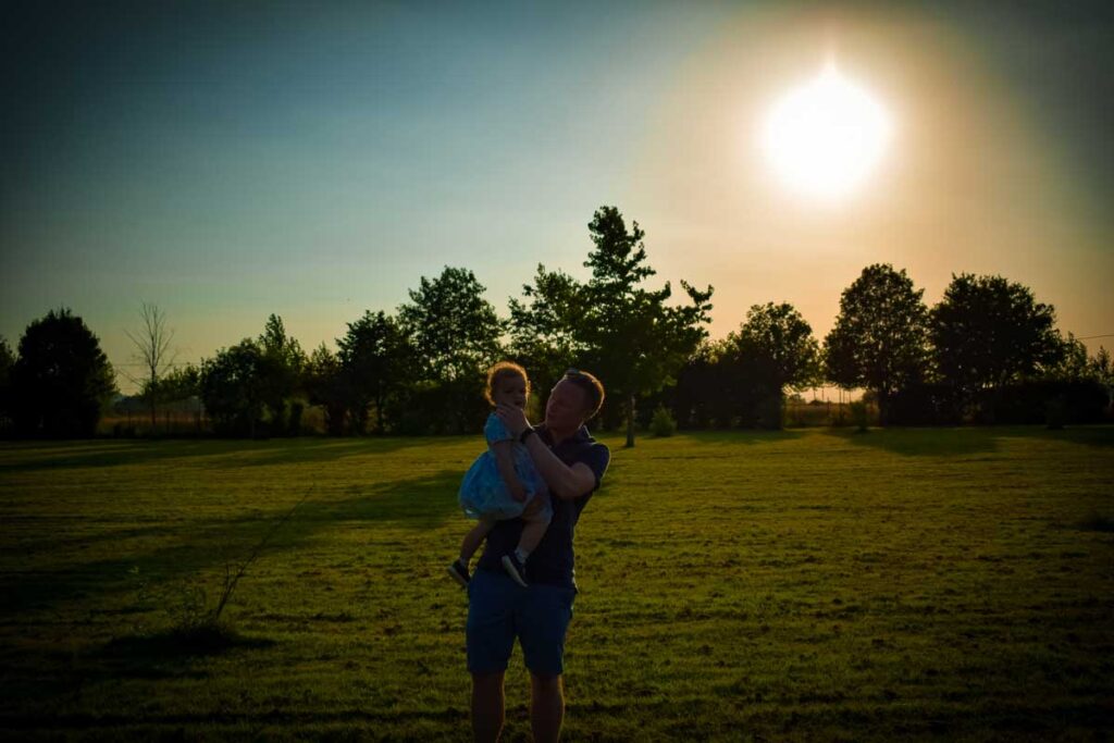 Domaine de la breche sunset over the park