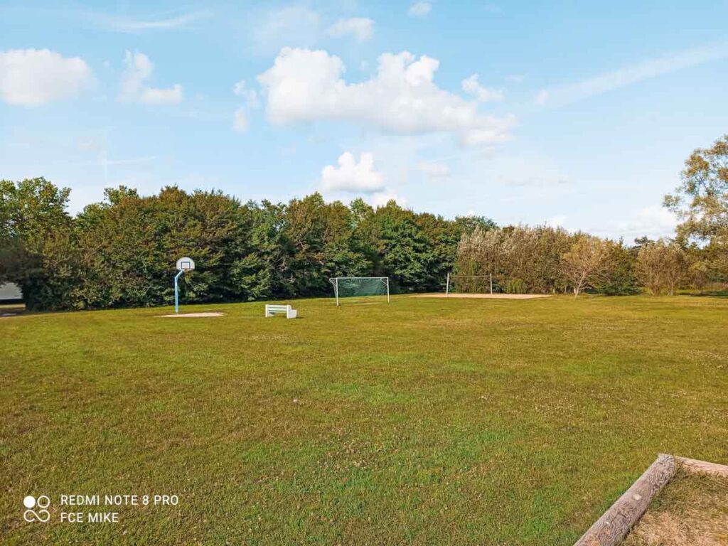 the football field and volleyball court at yelloh village la roche posay