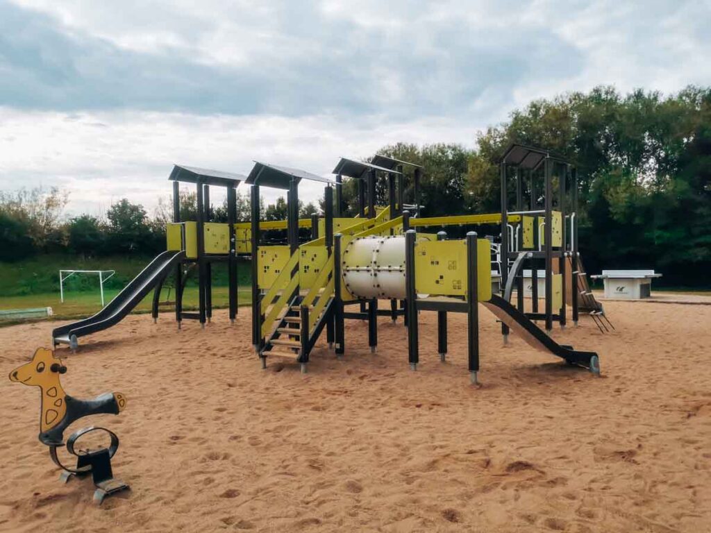 Green kids Play park by the bar and pool area by the main village at yelloh la roche posay village