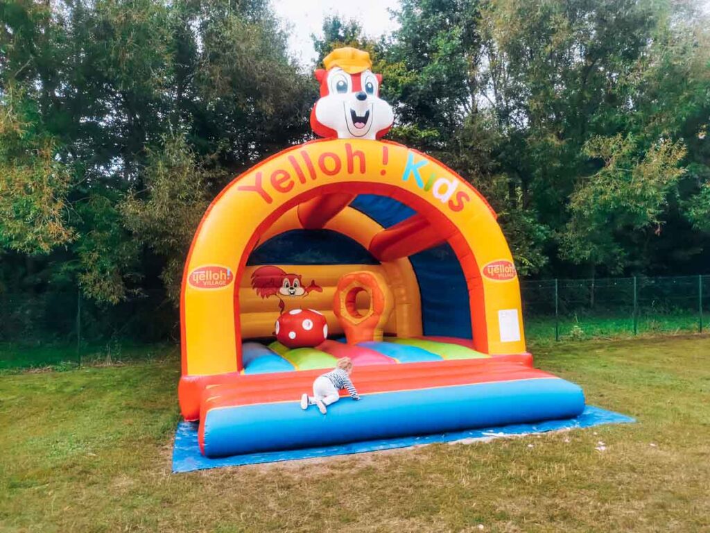 Kids bouncy castle at la roche posay campsite