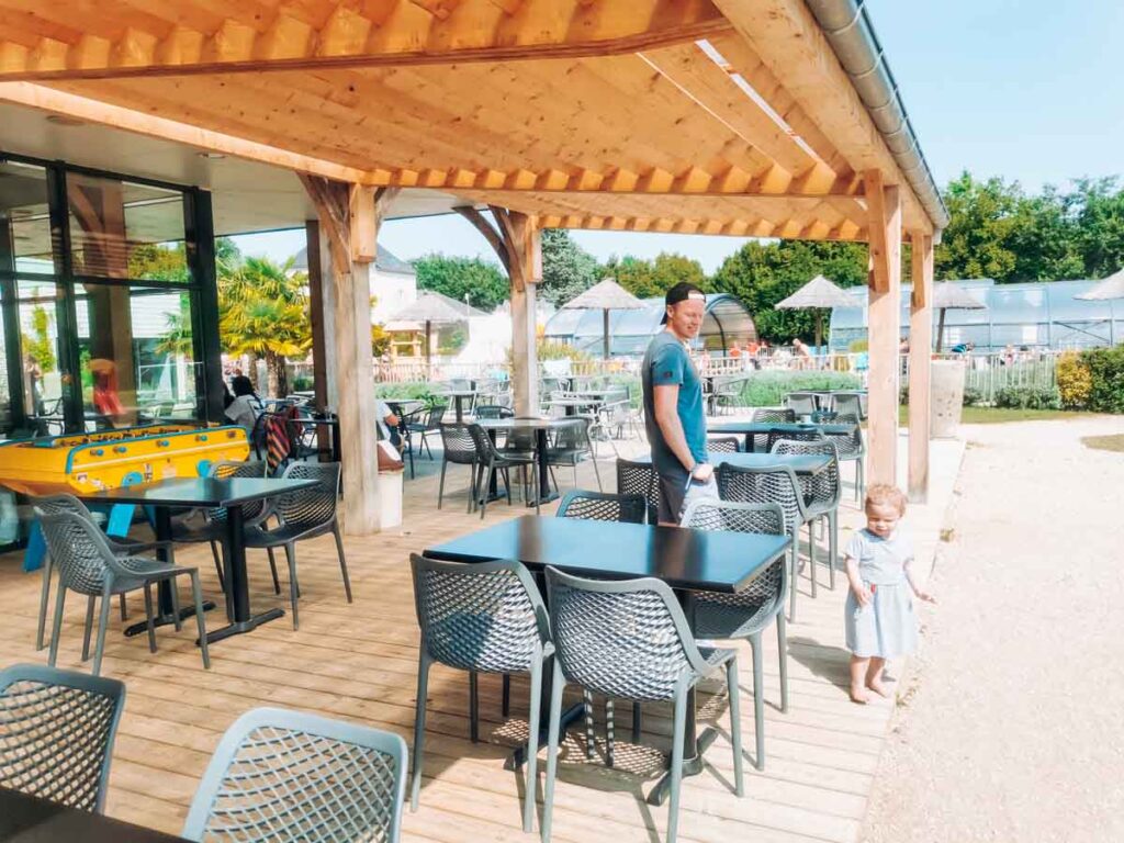 Mike stood outside the bar terrace at camping la roche posay