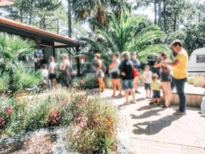 busy queues outside the campsite reception at sylvamar