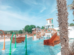 The pool area at La Vallee campsite in Houlgate