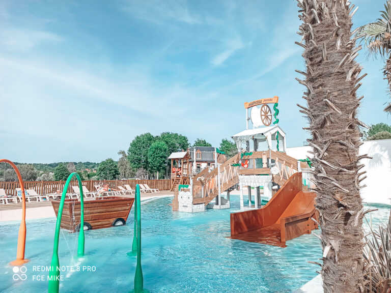The pool area at La Vallee campsite in Houlgate