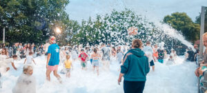 foam party at le ruisseau campsite