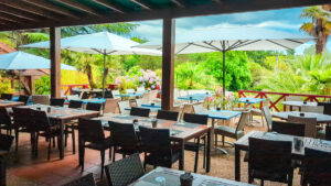 Restaurant area at le ruisseau campsite