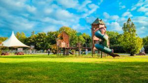 large play area at le ruisseau