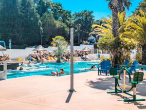 spa pool area at le ruisseau campsite