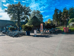 bike hire hut opposite the reception at les ormes campsite