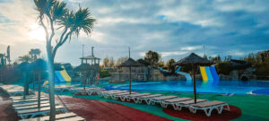 sunbeds around the pool at clarys plage