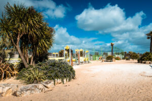 Sandy play area at domaine du clarys