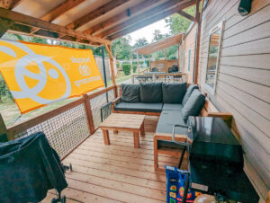 our mobile home lounge area at argeles sur mer