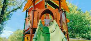 lottie on the slide at la chapelle