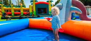 inflatable park at Le Lac des 3 Vallées