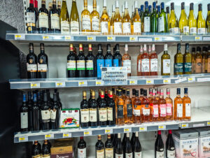 wine in the shop at Le Lac des 3 Vallées