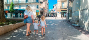 walking around the city centre of agen in France