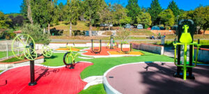 outdoor bodyweight gym area at Le Lac des 3 Vallées