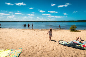 lake beach at le col vert campsite