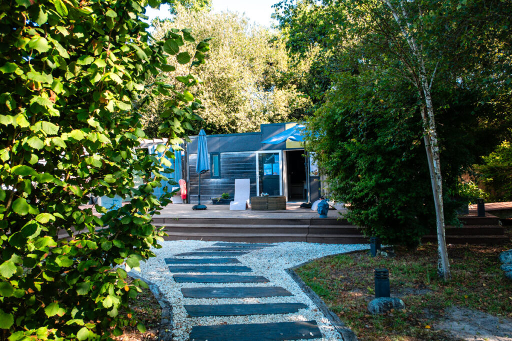 spa area at le col vert campsite