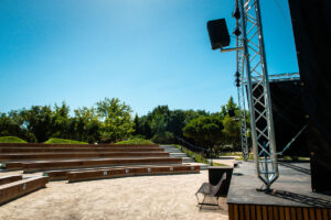 stage area at le col vert campsite