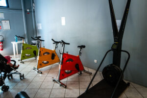 the gym area at le col vert campsite