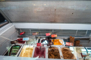 dirty ice cream freezer at fierbois