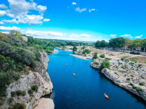 view from the pont du gard