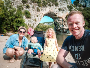 family at pont d'arc