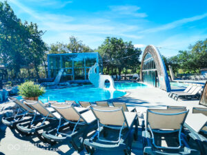 outside swimming complex of ranc davaine campsite