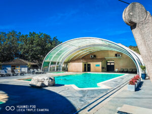 partially covered swimming pool at ranc davaine