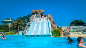 The waterslides at le ranolien campsite in perros guirec