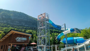 slides and main reception at les fontaines yelloh village campsite