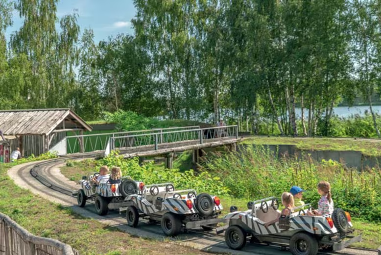 eurocamp netherlands site beekse bergen safari and lake resort showing children driving safari cars